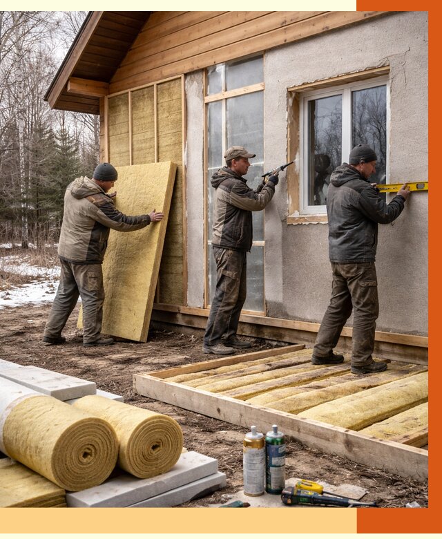 Утепление дачного дома в Долгопрудном от 4819 руб/м2 — недорого | ТепломастерДлг