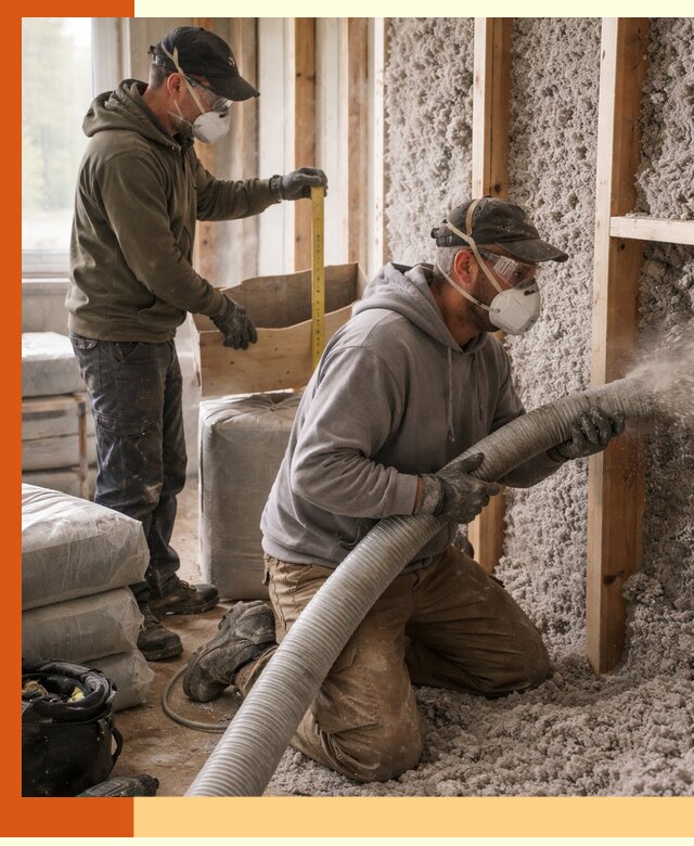 Утепление таунхауса эковатой в Долгопрудном для максимально теплых стен