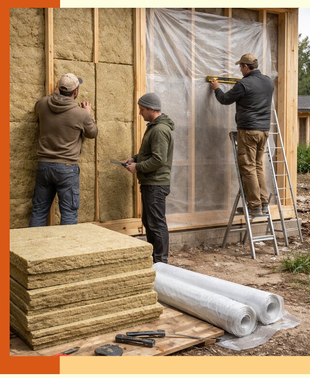 Утепление каркасного дома в Долгопрудном под ключ с гарантией качества