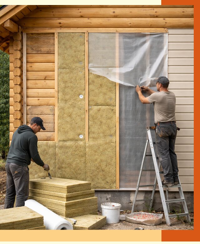 Утепление дома из бруса в Долгопрудном от 3805 руб./м2 — работы под ключ | ТепломастерДлг