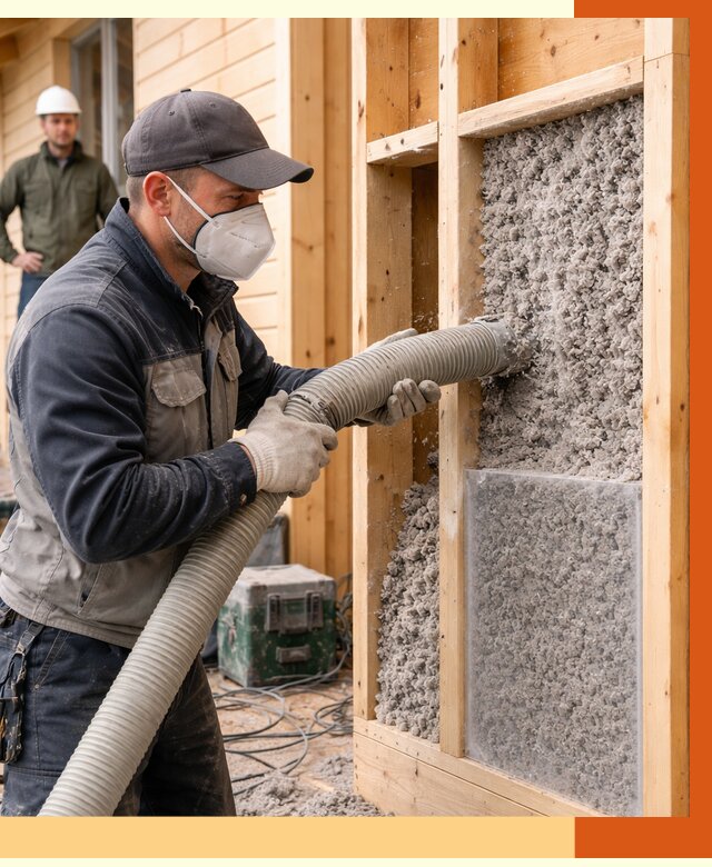 Утепление дома из бруса эковатой в Долгопрудном от 1877 руб/м2 | ТепломастерДлг