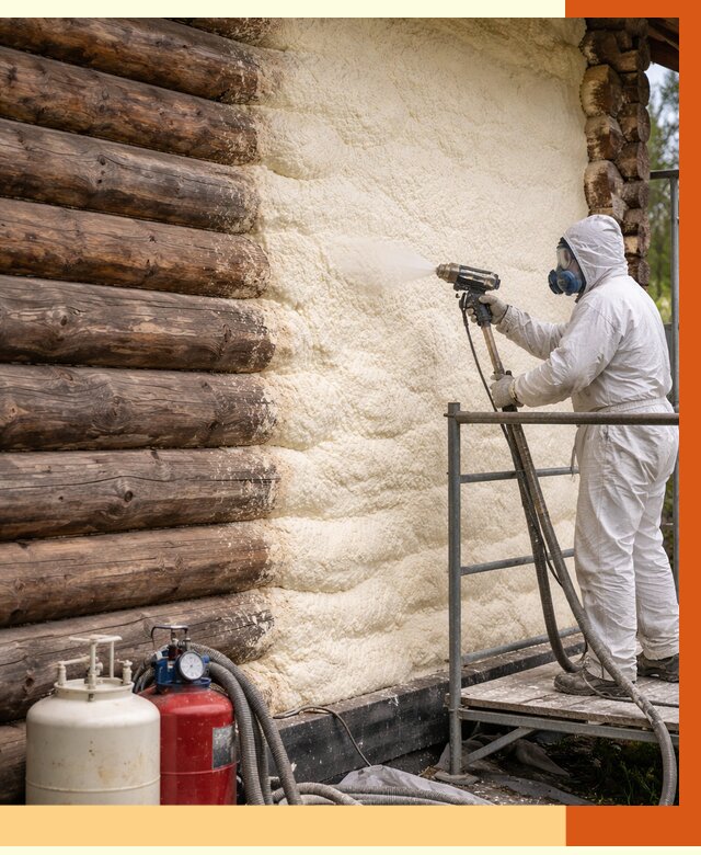 Утепление бревенчатого дома ППУ в Долгопрудном под ключ от 6341 руб. | ТепломастерДлг