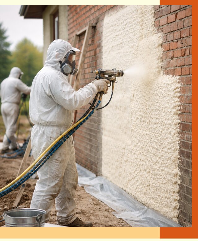 Утепление кирпичного дома ППУ в Долгопрудном под ключ от 6595 руб. | ТепломастерДлг