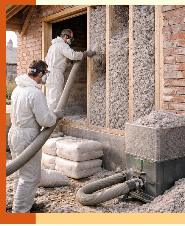 Утепление кирпичного дома эковатой в Долгопрудном