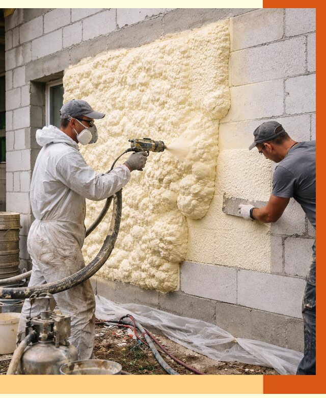 Утепление дома из газобетона ППУ в Долгопрудном от 4870 руб./м² под ключ | ТепломастерДлг