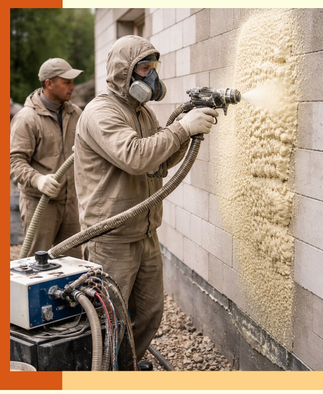 Утепление дома из газобетона ППУ в Долгопрудном — надежная теплоизоляция