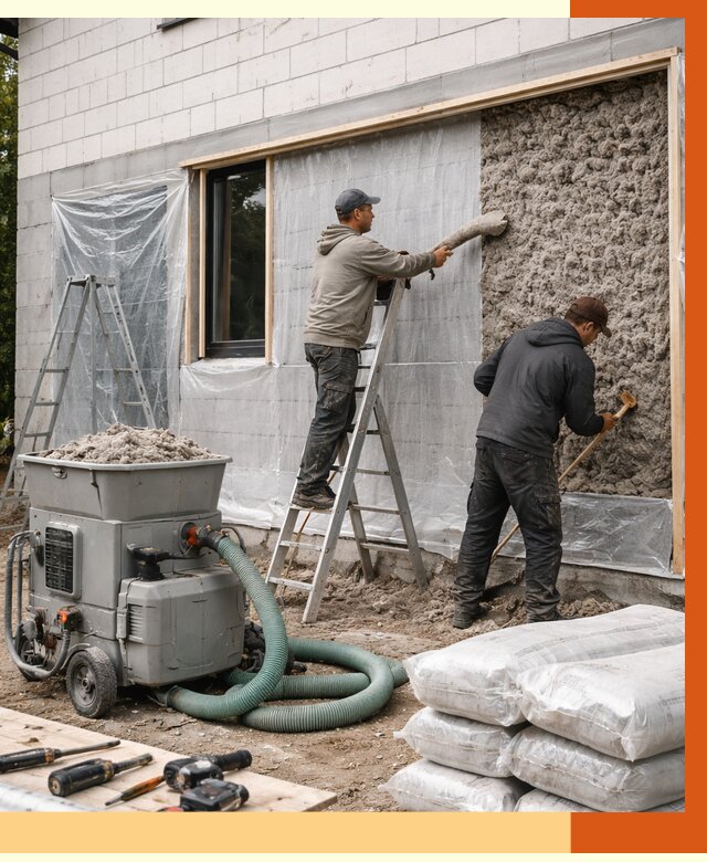 Утепление дома из газобетона эковатой в Долгопрудном от 4566 руб./м2 | ТепломастерДлг