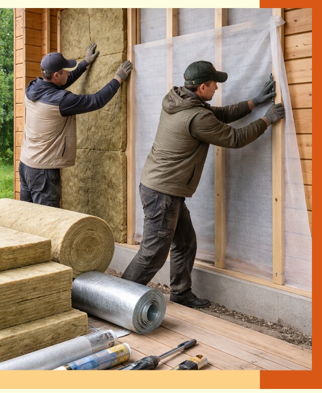 Утепление дома из двойного бруса в Долгопрудном от 4870 руб./м² — ТепломастерДлг под ключ