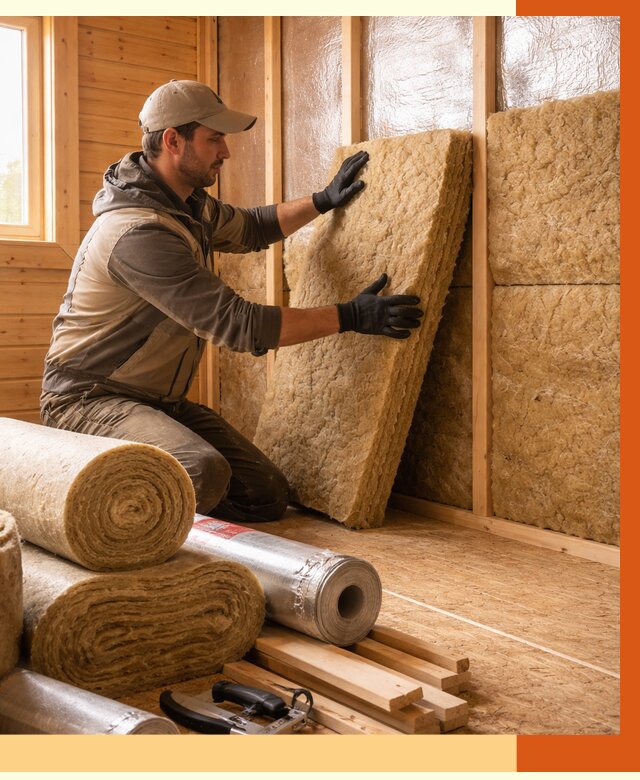 Утепление бани в Долгопрудном под ключ от 4566 руб./м2 — утеплить потолок, пол и стены | ТепломастерДлг