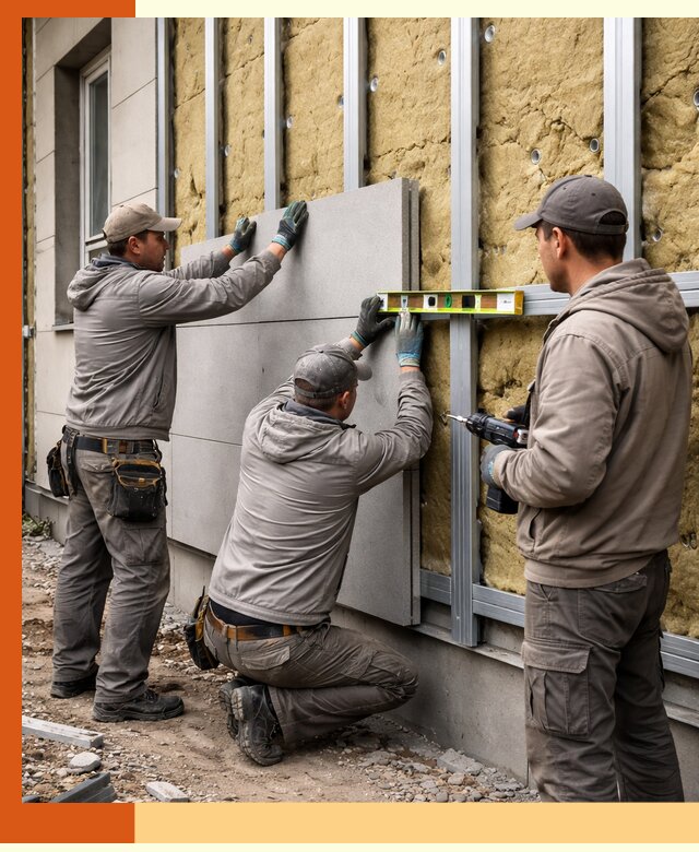 Утепление вентилируемого фасада под ключ в Долгопрудном