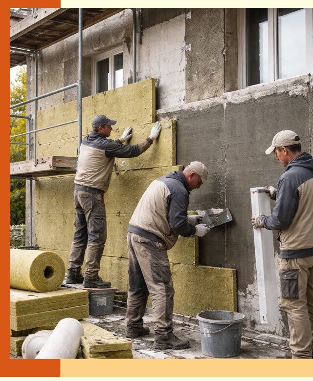 Утепление фасада зданий и домов в Долгопрудном
