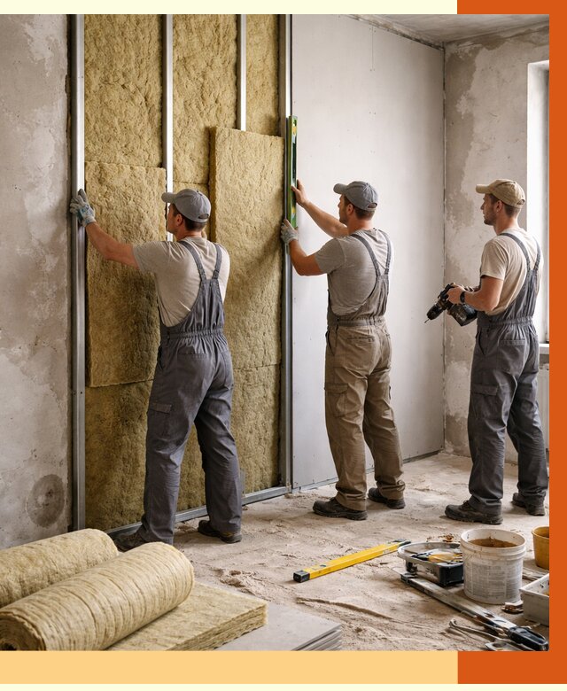 Утепление стен изнутри в Долгопрудном от 2283 руб/м² под ключ | ТепломастерДлг