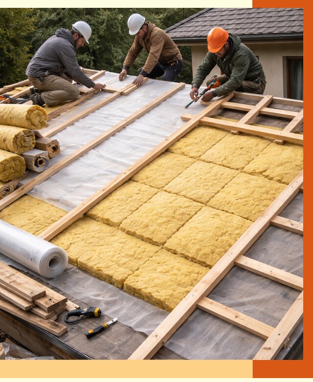 Утепление скатной крыши в Долгопрудном от 1268 руб./м2 под ключ | ТепломастерДлг