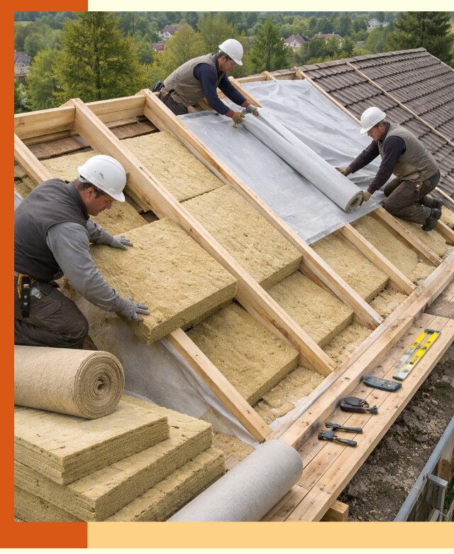 Утепление скатной крыши в Долгопрудном качественно и надёжно