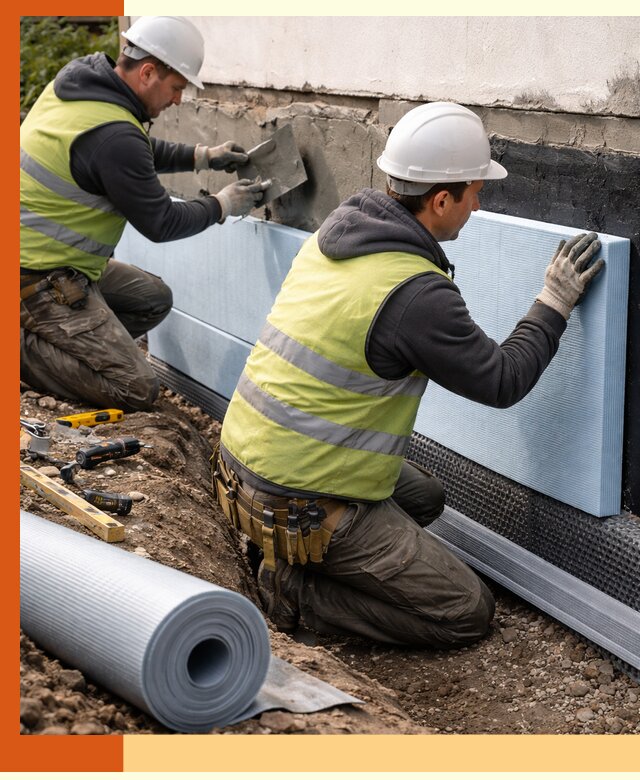 Утепление фундамента снаружи в Долгопрудном — профессиональная теплоизоляция