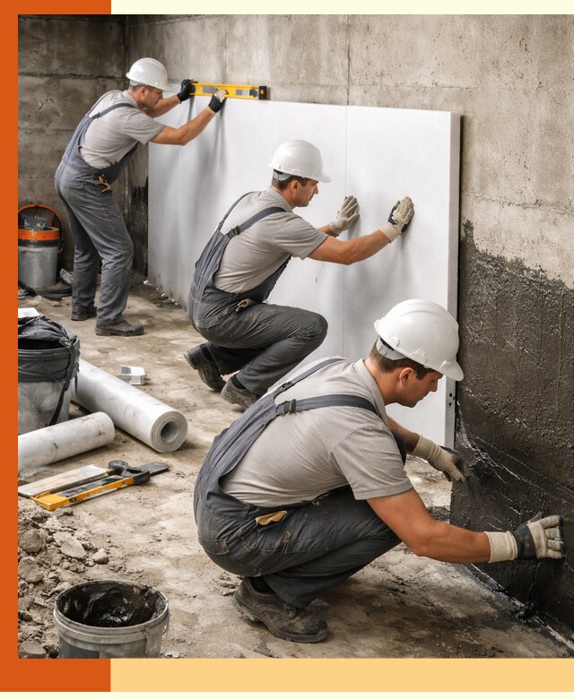 Утепление фундамента изнутри профессионально в Долгопрудном