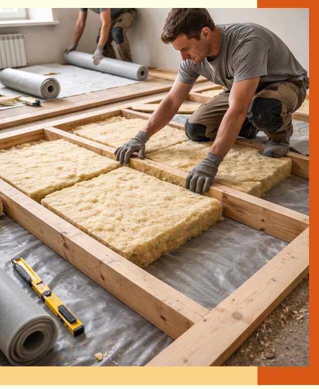 Утепление деревянного пола в Долгопрудном от 1522 руб./м2 под ключ | ТепломастерДлг