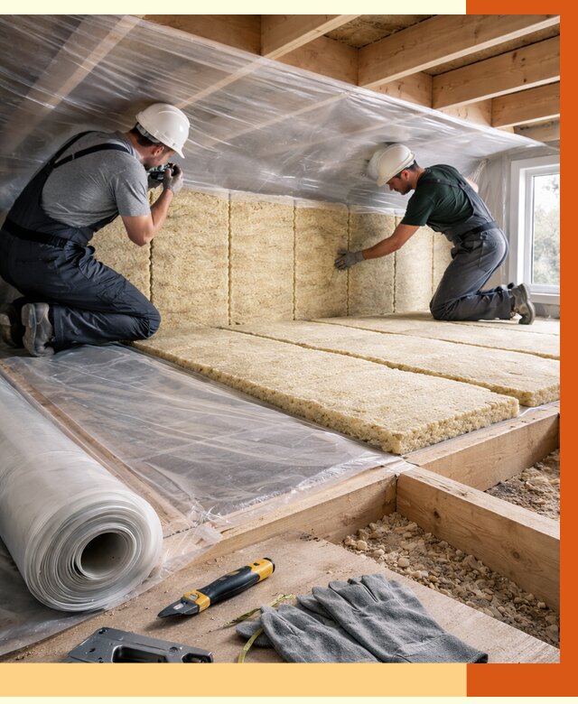 Утепление перекрытий в Долгопрудном от 2892 руб/м2 — утепление межэтажных и чердачных | ТепломастерДлг