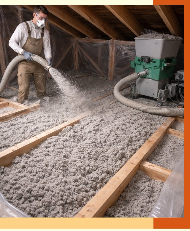 Утепление чердака эковатой в Долгопрудном от 1471 руб/м2 — заказать у ТепломастерДлг