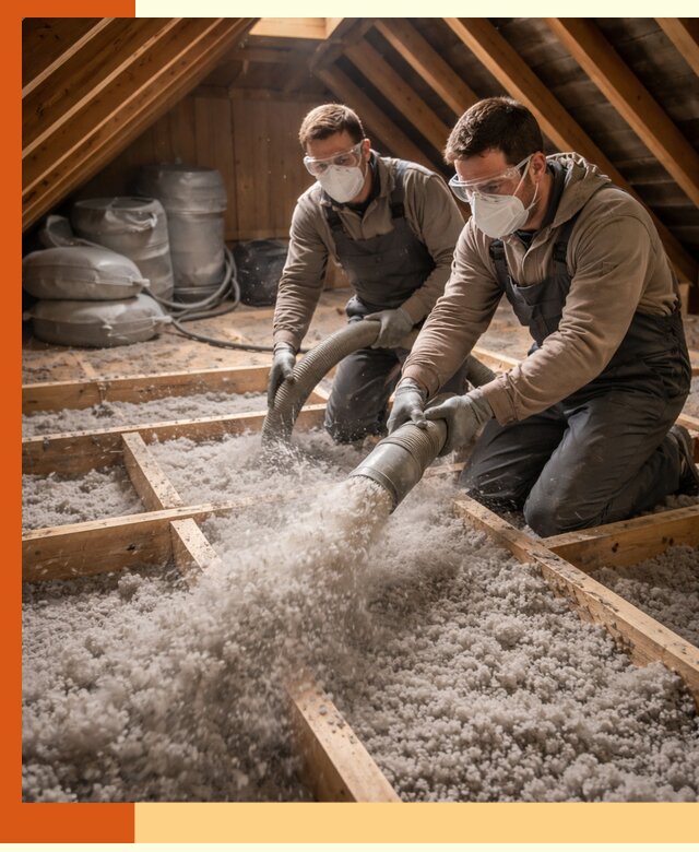 Утепление чердака эковатой в Долгопрудном — быстро и надёжно