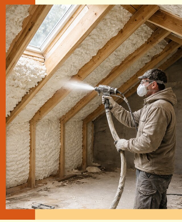 Утепление мансарды ППУ в Долгопрудном быстро и надежно