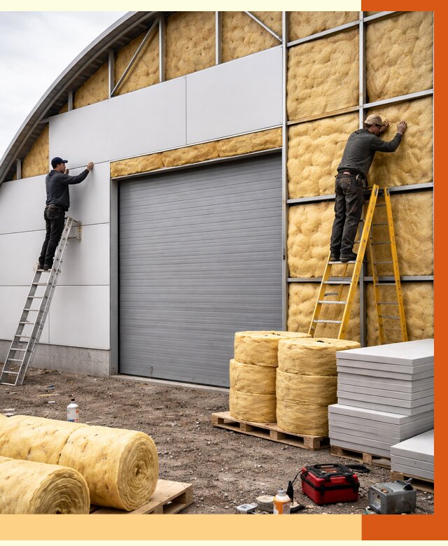 Утепление ангара пенополиуретаном в Долгопрудном от 7305 руб./м² — комплекс от ТепломастерДлг