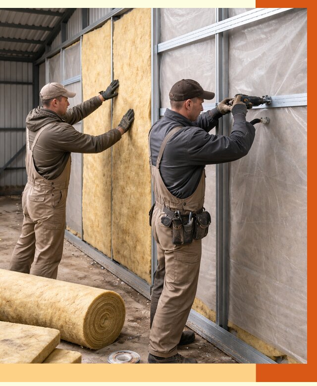 Утепление металлического ангара в Долгопрудном от 4819 руб/м2 — услуги под ключ | ТепломастерДлг