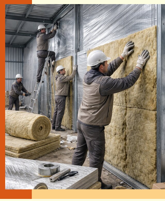 Утепление металлического склада в Долгопрудном: теплоизоляция и герметизация