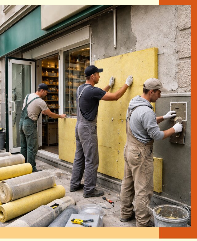 Утепление магазина в Долгопрудном от 4566 руб/м2 — цена, стены и снаружи | ТепломастерДлг