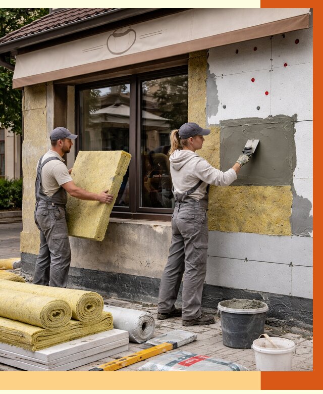 Утепление кафе в Долгопрудном от 4261 руб/м2 — комплексно под ключ | ТепломастерДлг