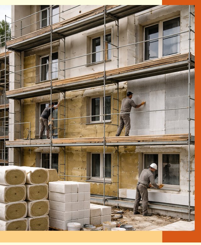 Утепление гостиницы в Долгопрудном от 7305 руб./м2 — комплексно, ППУ, под ключ | ТепломастерДлг