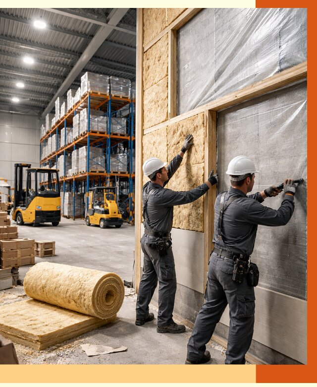 Утепление склада с техникой в Долгопрудном от 4261 руб./м2 — комплексно под ключ | ТепломастерДлг