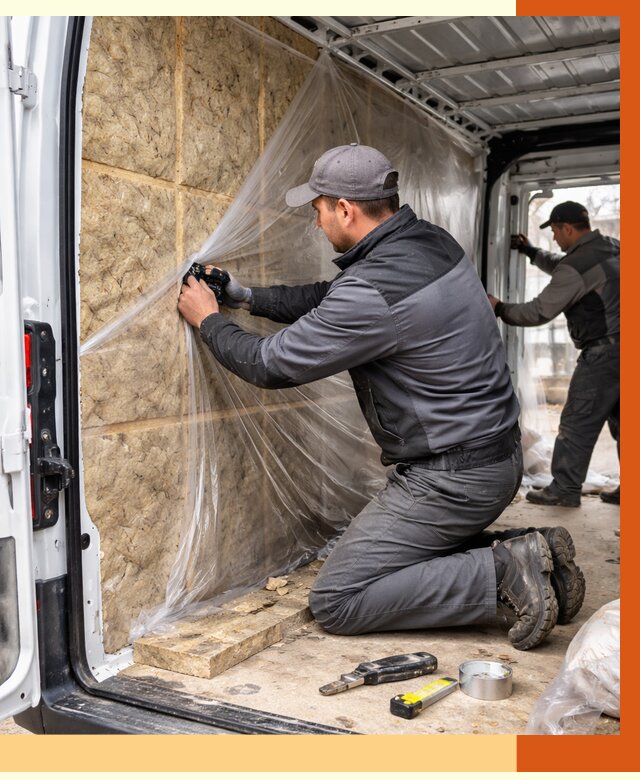 Утепление фургона в Долгопрудном от 16741 руб/м2 — утепление фургона ППУ и кузова | ТепломастерДлг