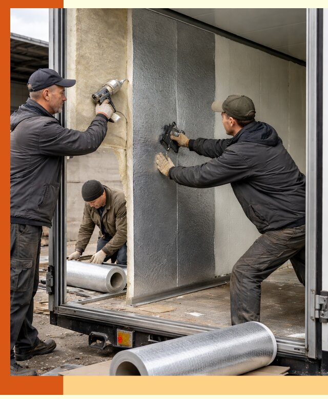 Утепление холодильного кузова в Долгопрудном — монтаж и теплоизоляция