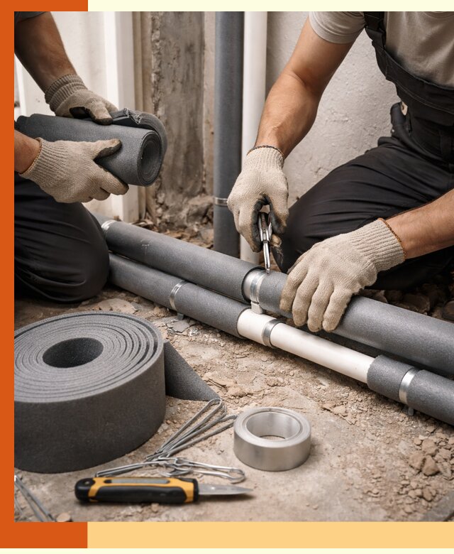 Утепление труб водоснабжения в Долгопрудном — монтаж и защита сети