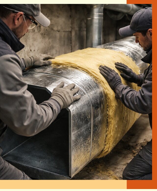 Утепление воздуховодов в Долгопрудном от 4261 руб. — теплоизоляция вентиляции | ТепломастерДлг