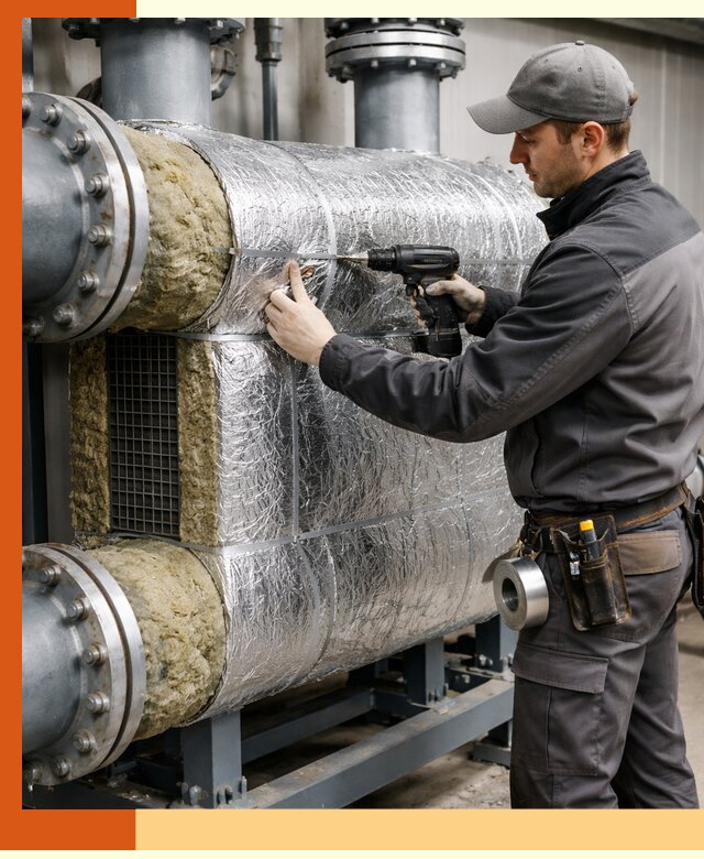 Утепление теплообменника в Долгопрудном — профессиональная теплоизоляция оборудования