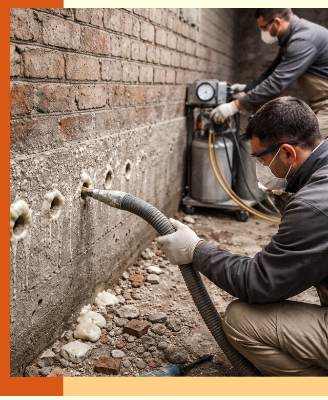 Заполнение колодцевой кладки ППУ в Долгопрудном быстро и герметично