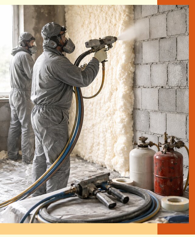 Утепление блочной стены ППУ в Долгопрудном от 4312 руб./м² — ТепломастерДлг