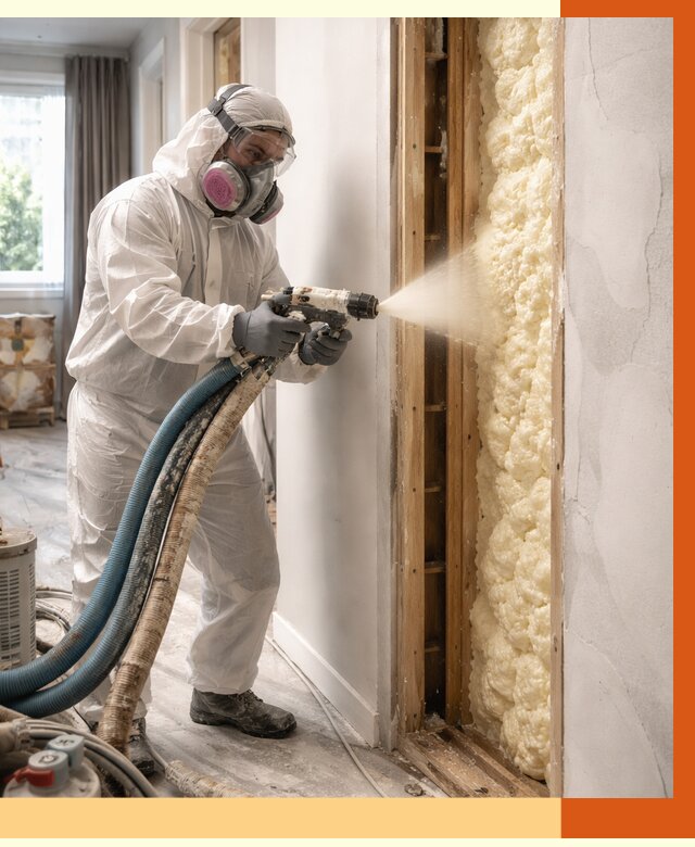 Межстеновое утепление ППУ в Долгопрудном от 2790 руб/м2 — межстенное утепление под ключ | ТепломастерДлг