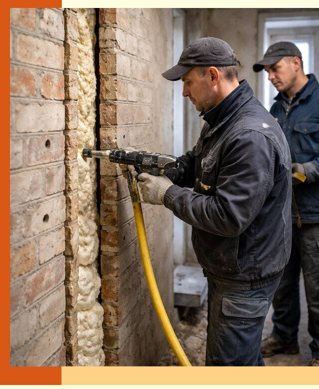 Межстеновое утепление пенополиуретаном в Долгопрудном