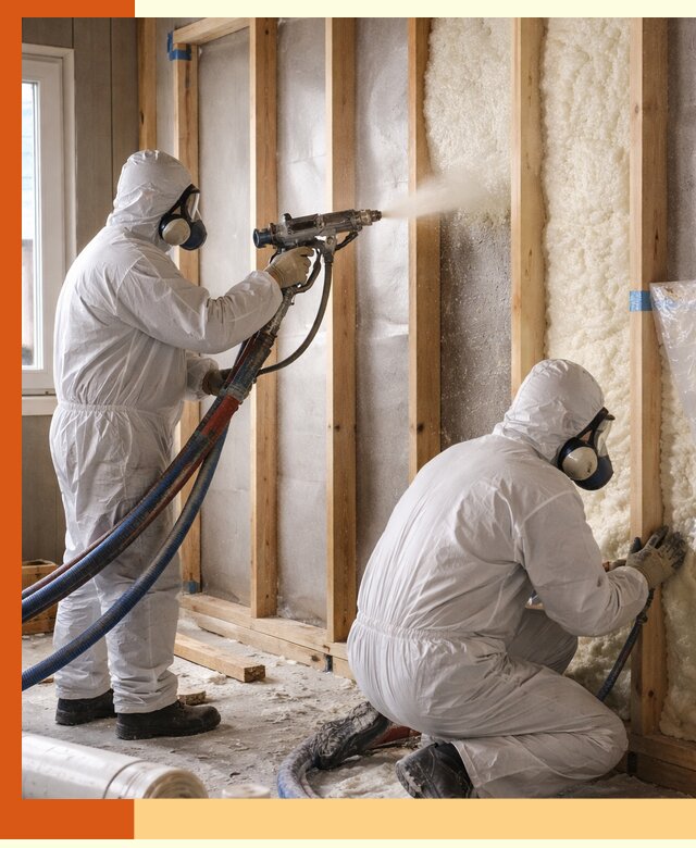 Утепление каркасной стены ППУ в Долгопрудном для домов и коттеджей