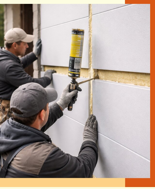 Утепление сэндвич панелей ППУ в Долгопрудном от 4261 руб. за м2 | ТепломастерДлг