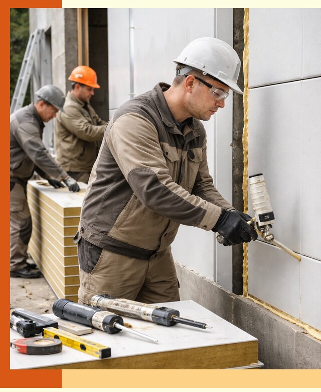 Утепление сэндвич-панелей пенополиуретаном в Долгопрудном