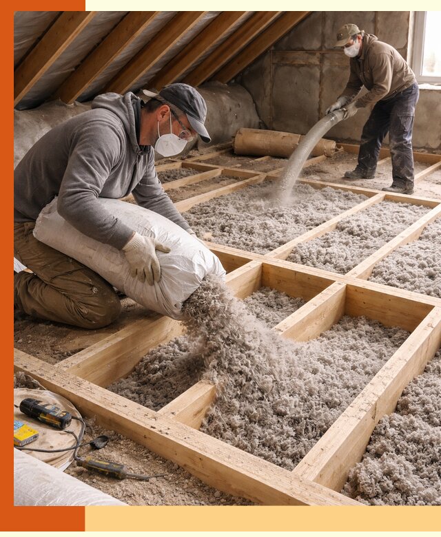 Заполнение полостей чердачного перекрытия в Долгопрудном качественно и надёжно