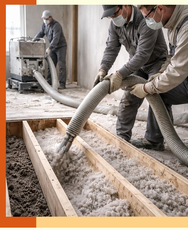 Заполнение полостей межэтажного перекрытия в Долгопрудном эффективно и герметично