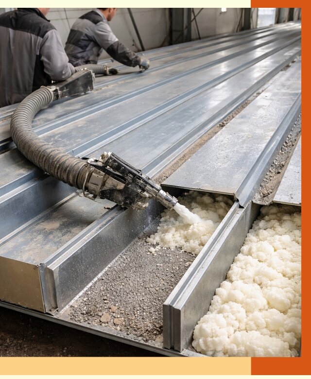 Заполнение пустот кровельных панелей в Долгопрудном от 7305 руб. под ключ | ТепломастерДлг