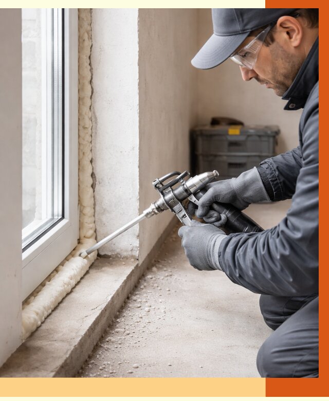 Герметизация стыков ППУ в Долгопрудном от 1674 руб. за м2 — утепление примыканий под ключ | ТепломастерДлг