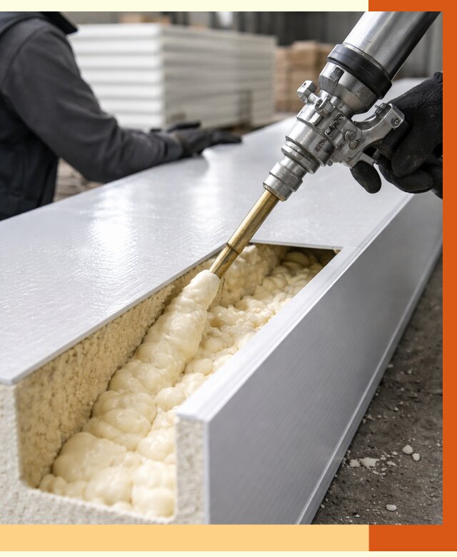 Заполнение пустот холодильных панелей в Долгопрудном от 7610 руб. | ТепломастерДлг