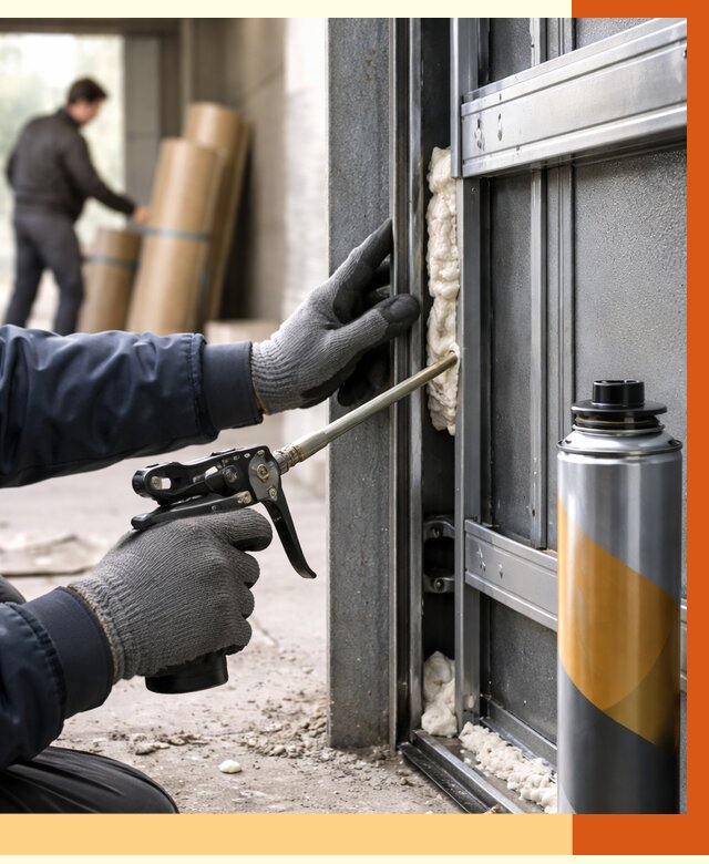 Заполнение пустот ворот в Долгопрудном от 4566 руб. — заливка ППУ, утепление под ключ | ТепломастерДлг